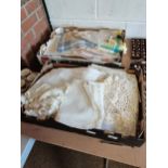 2 Boxes of Linen to Include Table Clothes lace etc