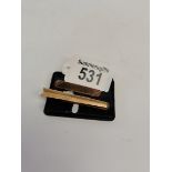 9ct gold bar tie clip with diamonds 5.3grams plus 9ct gold tie slide tie shaped double fold 7.