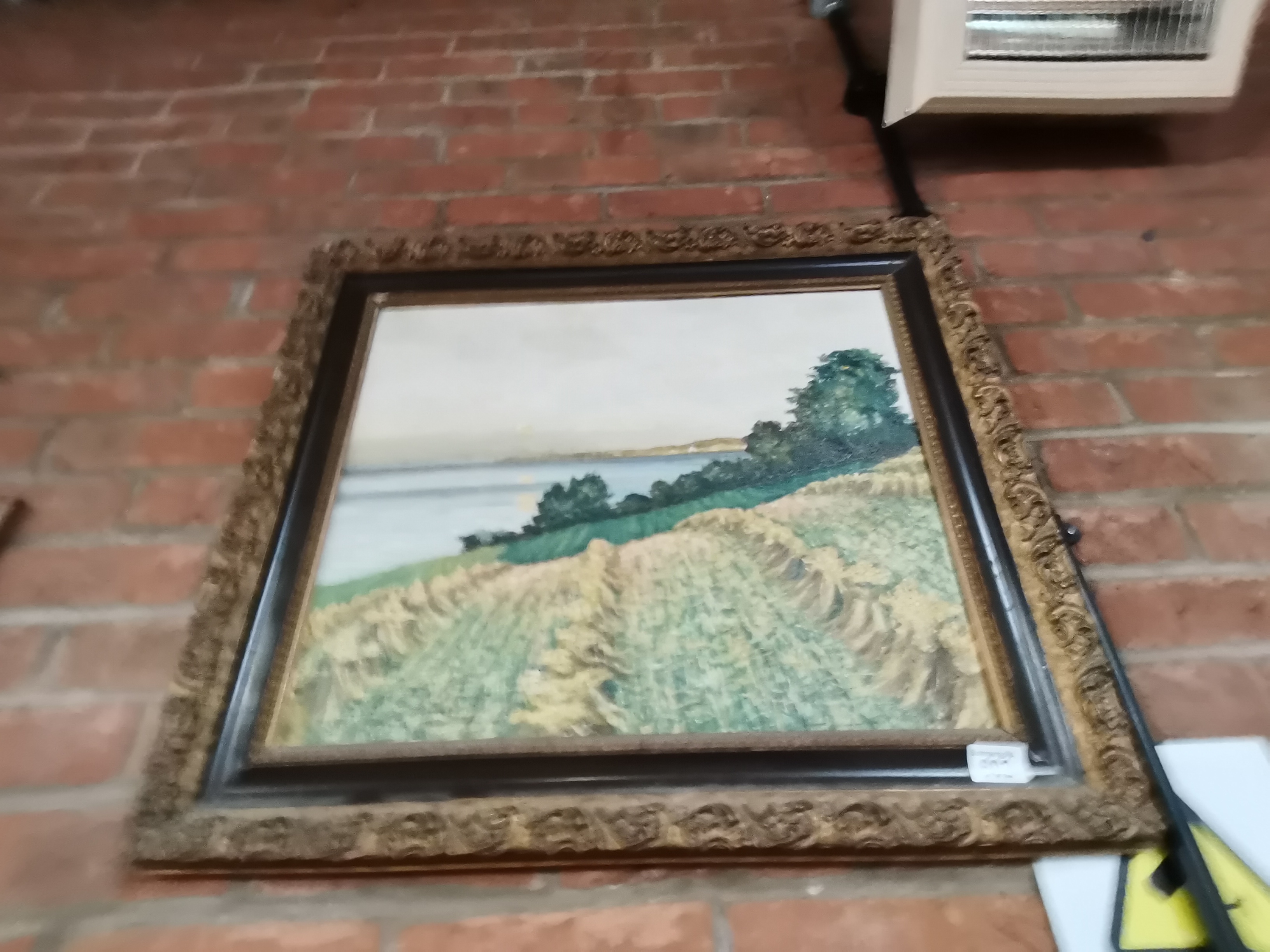 Oil on canvas of a cornfield scene