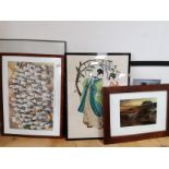 Selection of framed prints and pictures and Orient