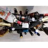 Box of Bottles of Spirits, Champagne and wine