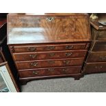 George I Mahogany Bureau - H105cm x W100cm - Good condition for age some signs of wear