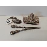 3 x silver items glove stretchers and blotters