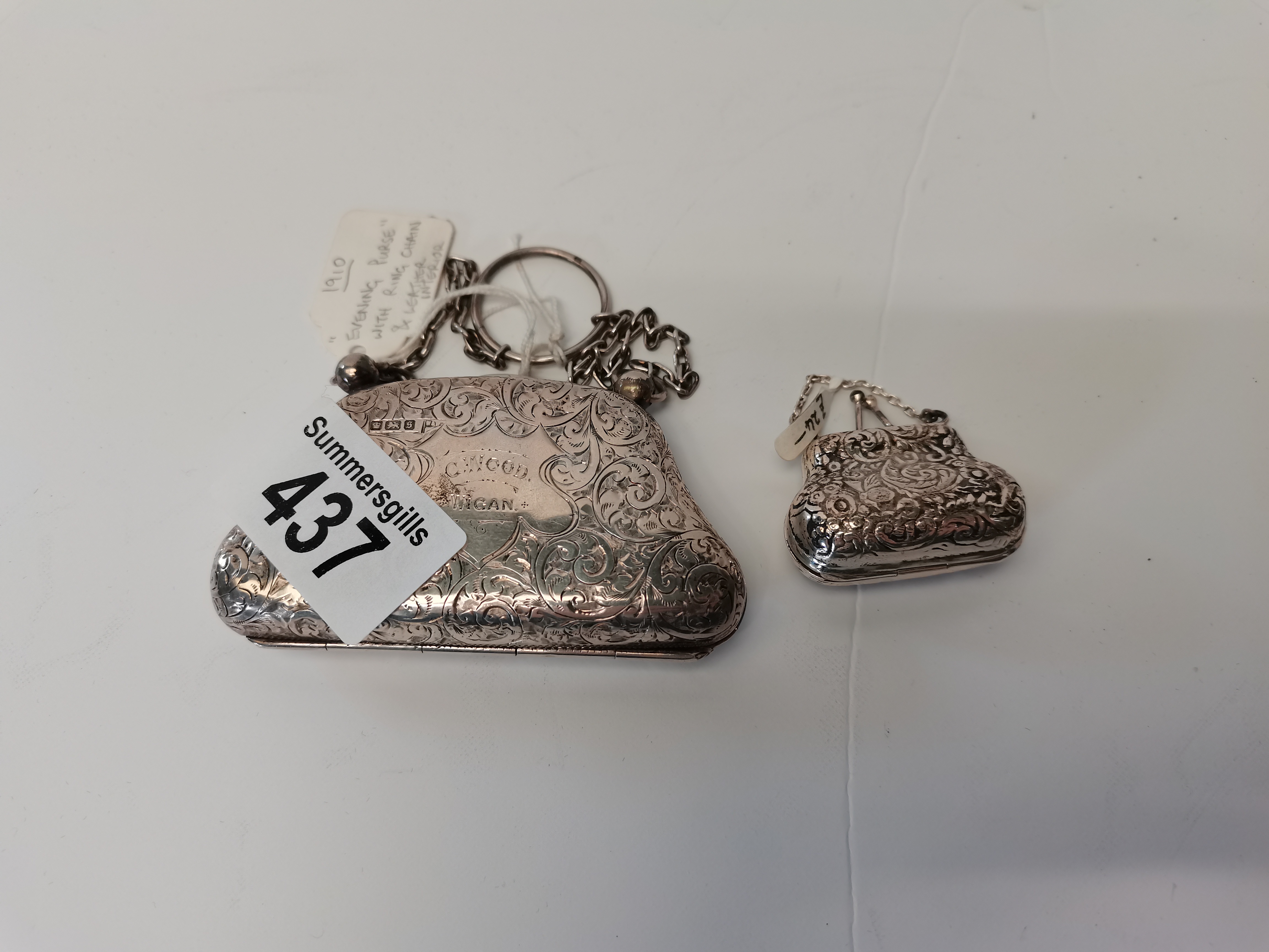 2 x silver purses