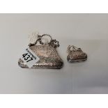 2 x silver purses