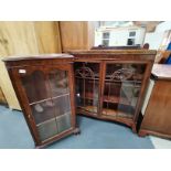 Antique display cabinets with glazed fronts