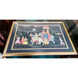 Indian silk picture in frame
