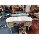 x2 kidney shaped cream dressing tables