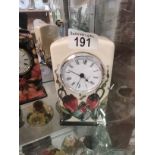 Moorcroft Cream Mantle clock impressed marks to b