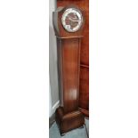 1930s ARt Deco Grandmother clock with key 144cm ht