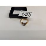18ct gold 4 stone dress ring size - L 4 grams