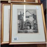 3 x etchings in gilt frames of York