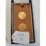 X2 gold sovereigns in case - 16grams