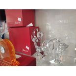 x2 Baccarat Crystal cat in box - excellent conditi