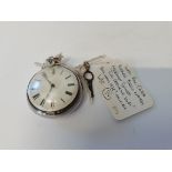 Silver pocket watch Birmingham 1825