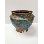 Cloisonne Green bowl D21cm H21cm good condition some signs of wear