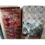 2 x boxes of glasses incl wine glasses and cranber