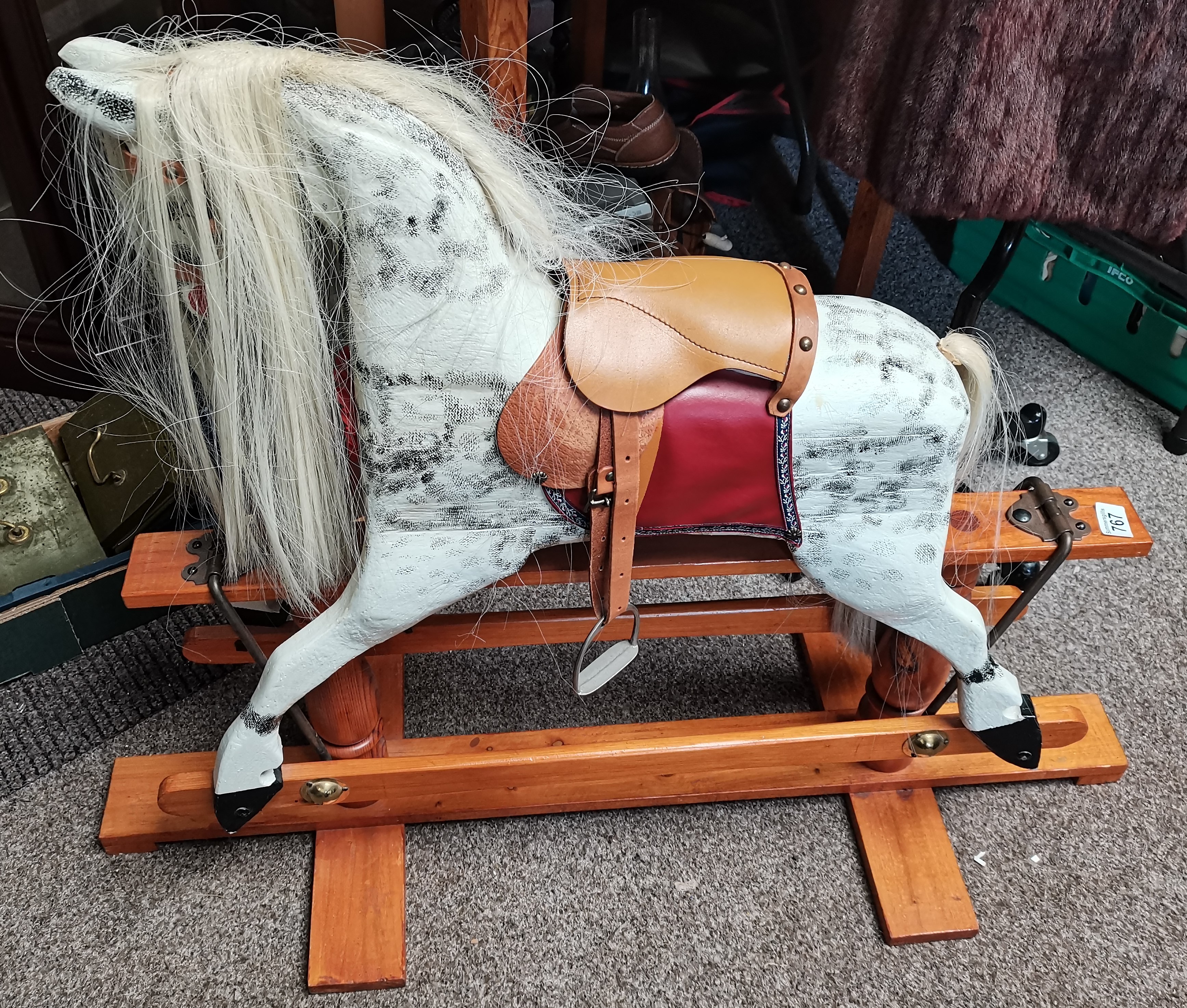 Antique Child's rocking horse in working order vgc
