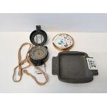 misc items including 1940s compass