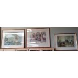 3 x framed Russelll Flint prints
