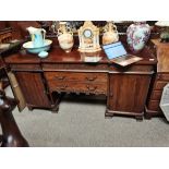 Mahogany Chippendale style 1.9m long sideboard with lead wine cooler
