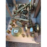A Collection of Brass weights and items