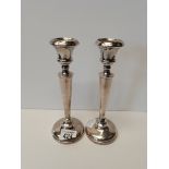 Pair of Birmingham silver candlesticks 24cm high