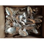 Silver cutlery totalling over 2800g, spoons folks