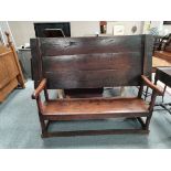 Early oak monks bench 1.8m long/ refectory table H78cm x W60.5cm