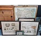 X7 framed antique maps