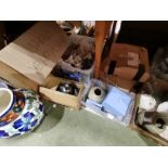 Quantity of misc items incl old teddy bears, plant