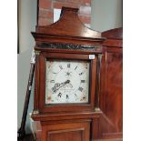30hr oak with painted face long case clock