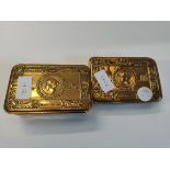 Pair of brass ww1 cigarette boxes