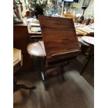 Mahogany games table with draughtsman slope etc