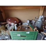 4 x boxes misc. items incl retro glasses and jug,