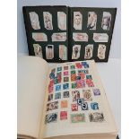 Cigarette cards and stamps