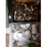 2 x boxes plated ware and cina incl Royal Albert "