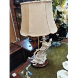 Franklin Mint table lamp of a white lady figure