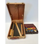 Set of water colour paint and Chatsworth portable easel