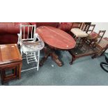 Misc. furniture incl Child's antique high chair, c