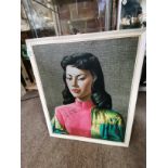 Miss Wong vintage framed print in original frame