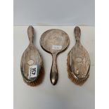 3 x Birmingham silver brush set