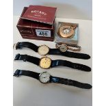 A gold ladies wrist watch rolled gold strap , 3 x