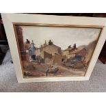 Barry E Carter Beck side Staithes oil on board plus "On Top of the Hill" signed on back of frame