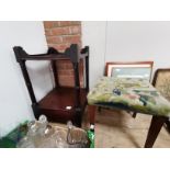 Tapestry stool and Mahogany side table