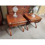 A pair of good quality mahogany side tables