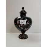 Victorian black glass vase. Good condition very small chip on inner rim of neck