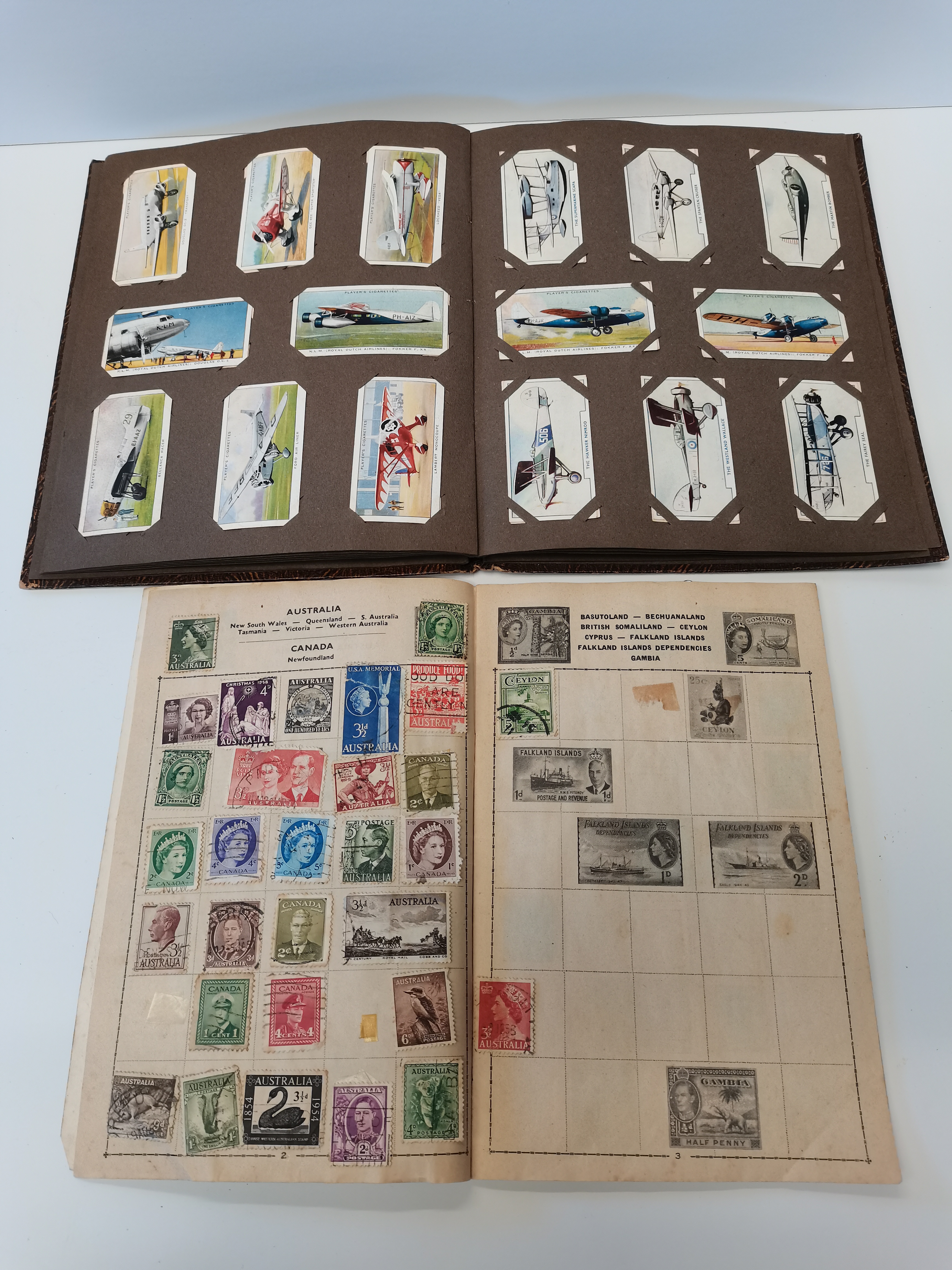 A collection of aircraft cigarette cards, Thunderjet stamp album and 1931 Pip & Squeak annual - Image 2 of 2