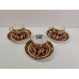X3 Crown Derby espresso cups and saucers