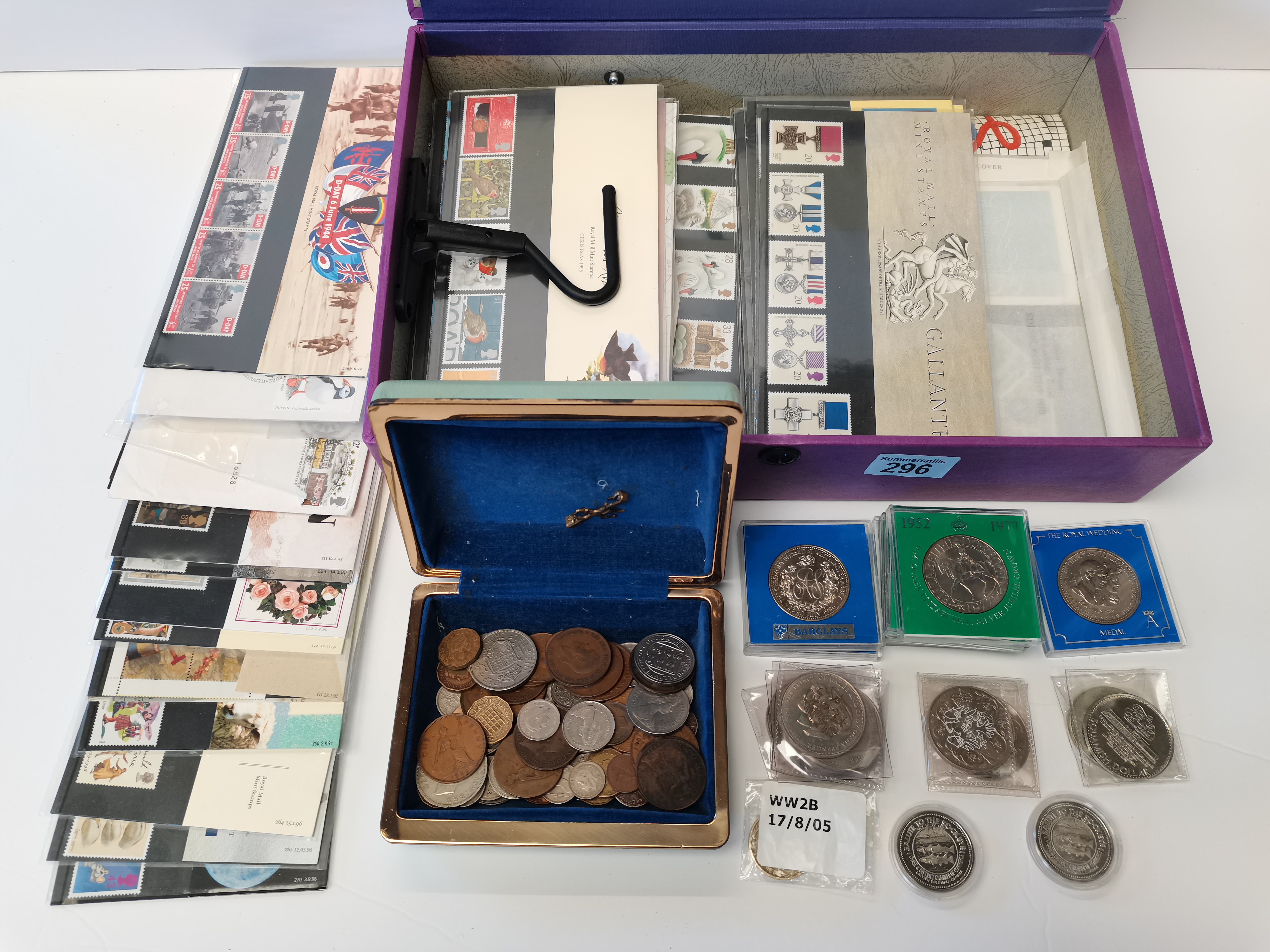 A collection of first day covers and 1977 coins plus others